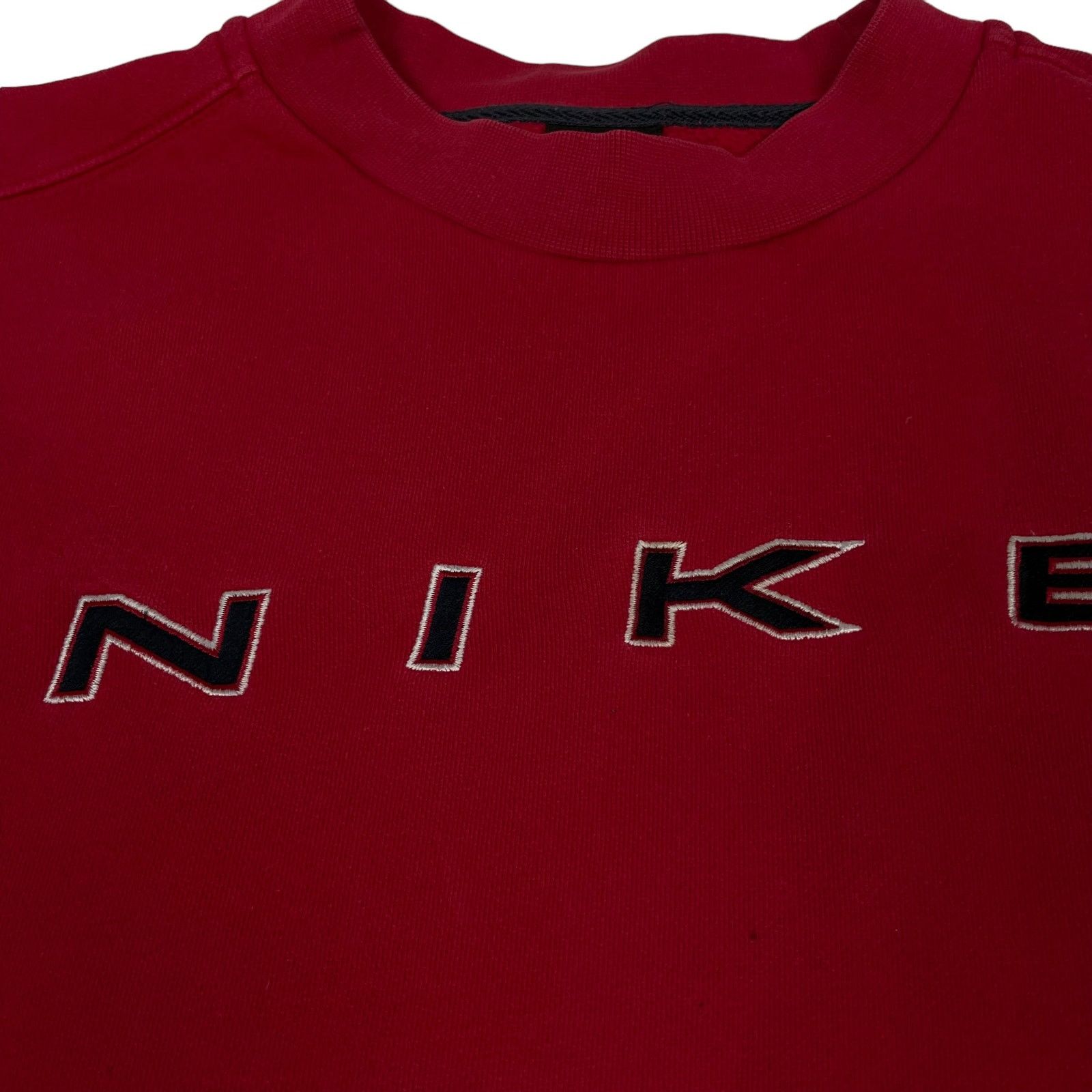 Nike × Vintage Vintage Nike Men Red Spellout Fleece Lined Sweatshirt Medium Size US M / EU 48-50 / 2 - 3 Thumbnail