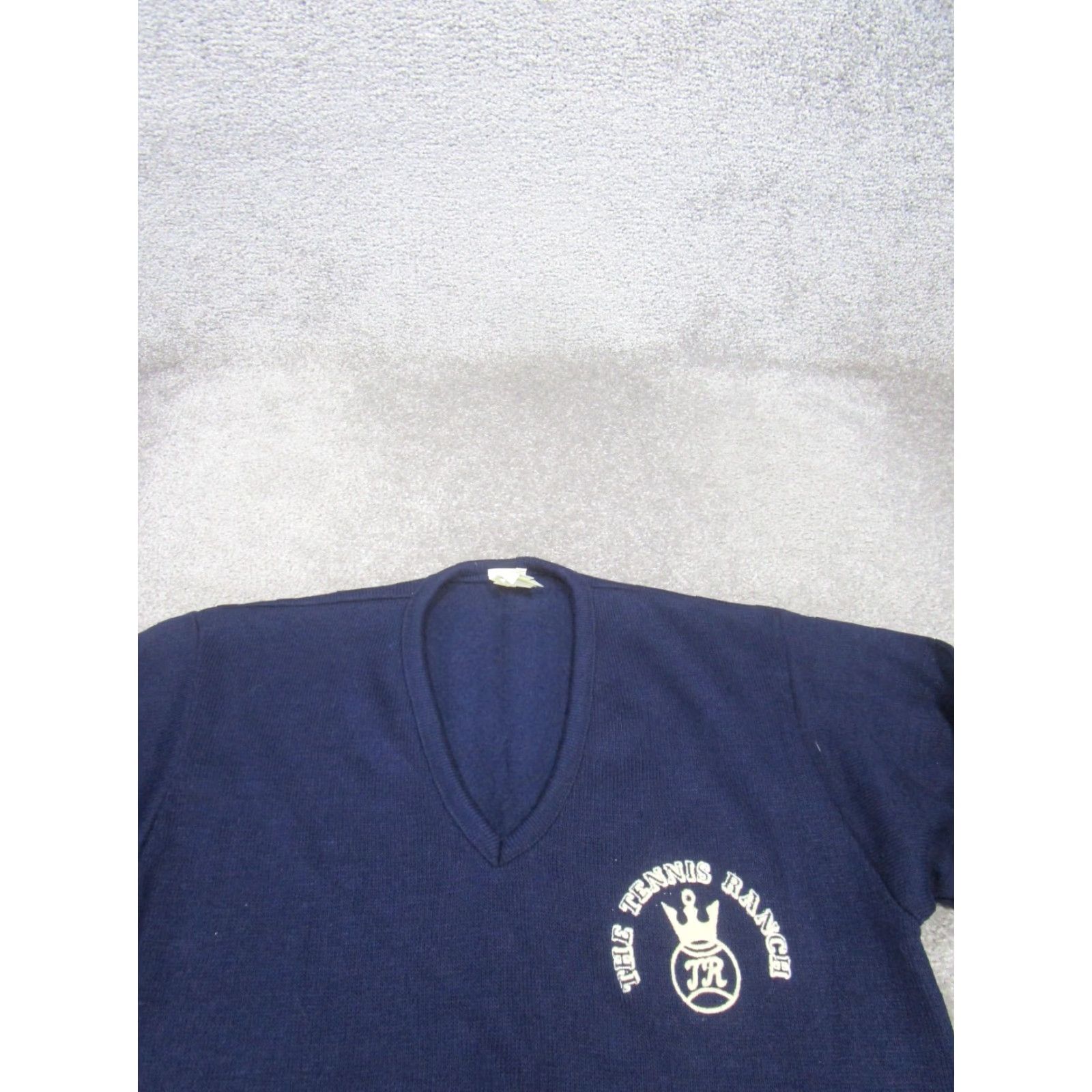 Vintage VINTAGE Wolf Navy Blue Knit V-Neck Tennis Sweater Womens XL Pullover Casual Size XL / US 12-14 / IT 48-50 - 2 Thumbnail