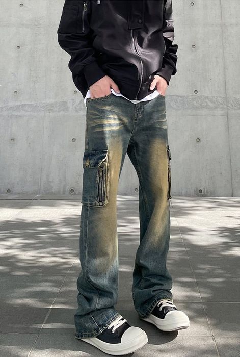 Mud Dyed Cargo Jeans