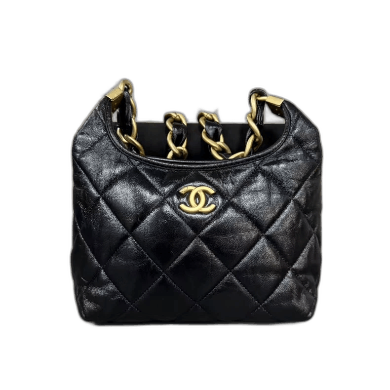 Chanel Hobo Bag With Gold Chain Details in Black, Men's