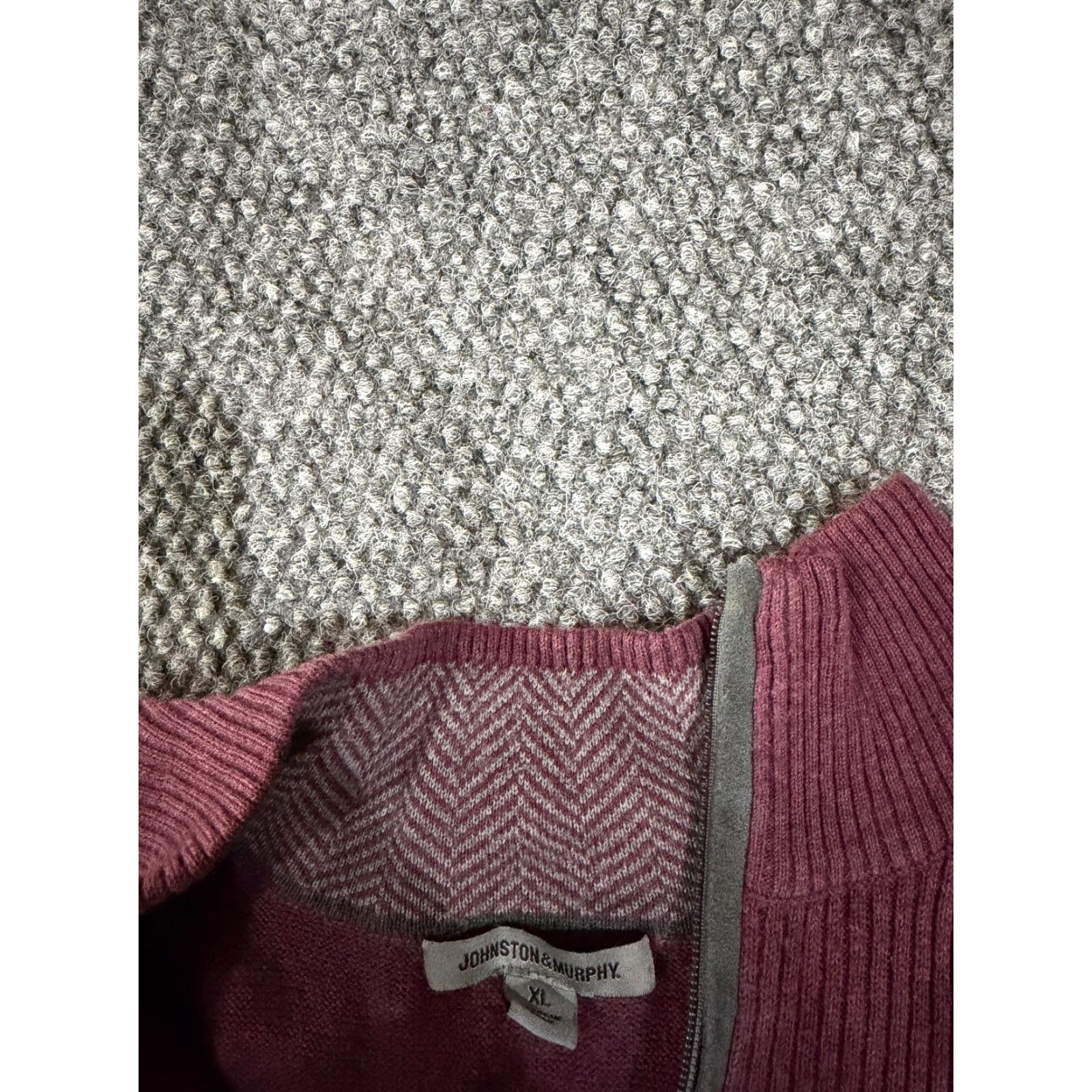Johnston & Murphy Johnston & Murphy Sweater Vest Mens XL Purple 1/4 Zip Ribbed Knit Pima Cotton Vest Knitwear Casual Winter Fall Spring Crew Neck Lightweight Size US XL / EU 56 / 4 - 5 Thumbnail