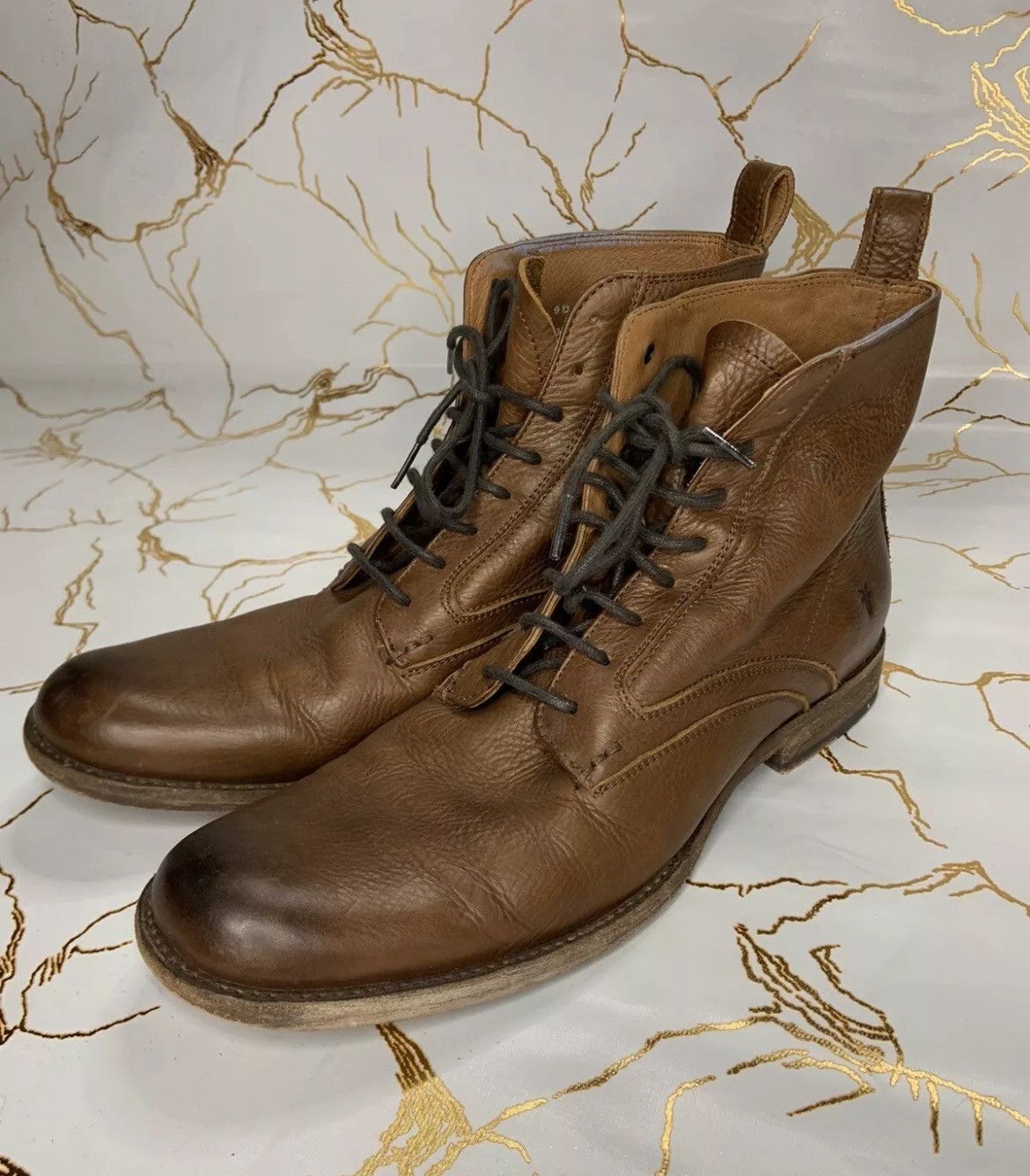Frye Frye Mens Phillip Lace Up Brown Boots 3487883 US9 D EU42 Size US 9 / EU 42 - 1 Thumbnail