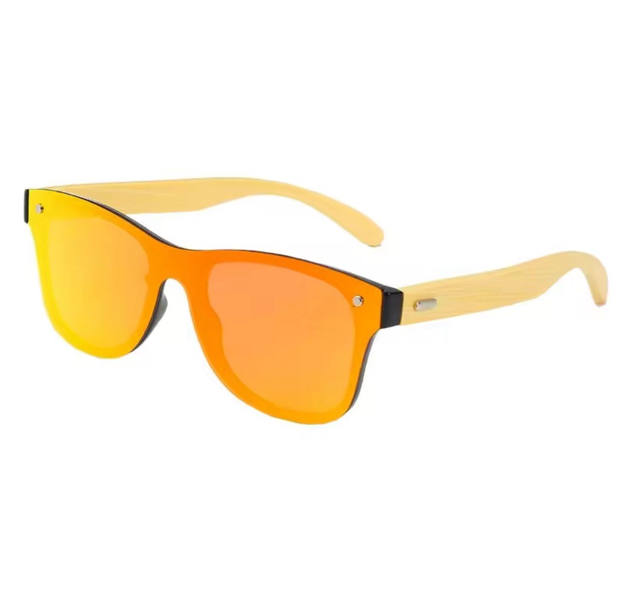 Other Bamboo Wood Polarized Sunglasses Flat Lens UV400 Red Orange Size ONE SIZE - 3 Thumbnail