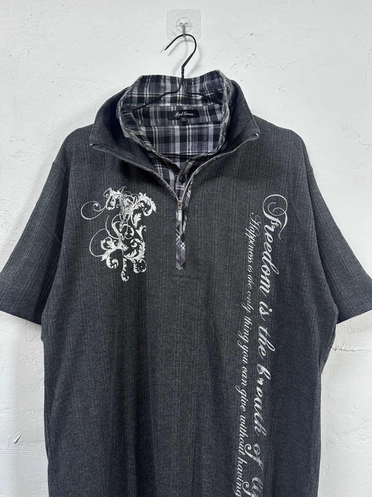 If Six Was Nine Y2K Japanes Mind Games Poem Double Layer Vkei Gothic Style Size US L / EU 52-54 / 3 - 2 Thumbnail