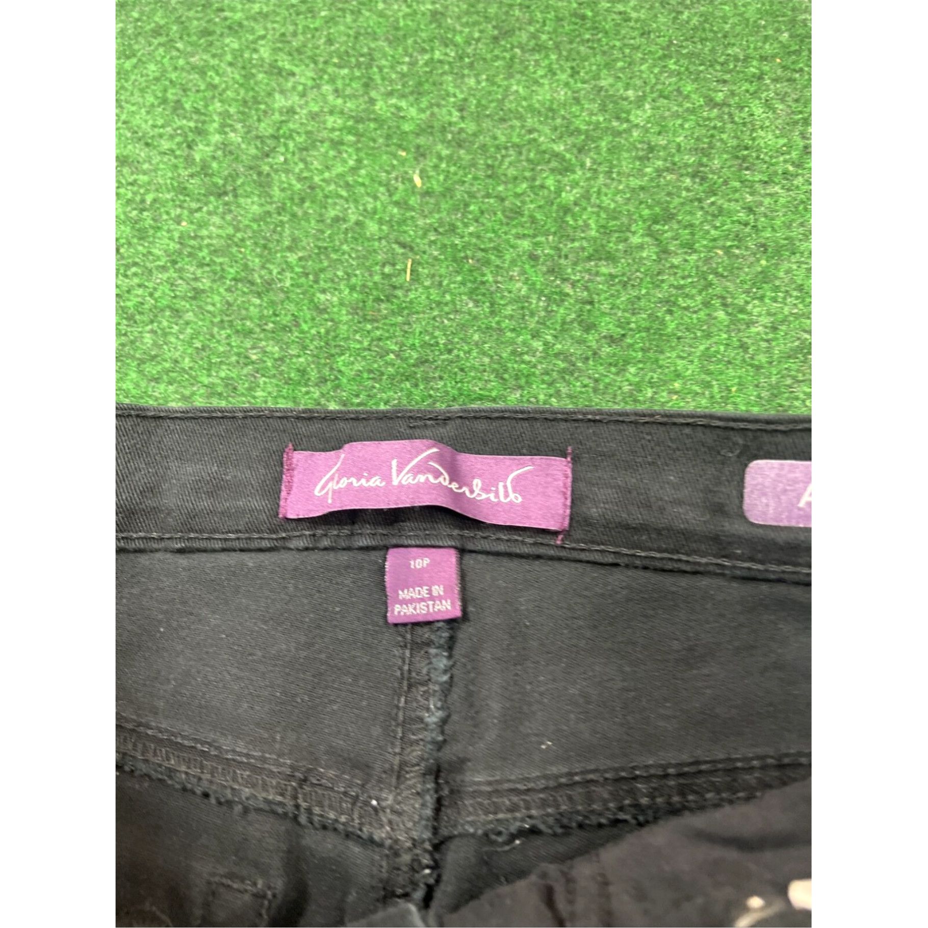 Gloria Vanderbilt Gloria Vanderbilt Womens Pants 10P Petite Black Amanda Dark Wash Hi Rise 29x27 Size 32" / US 10 / IT 46 - 5 Thumbnail