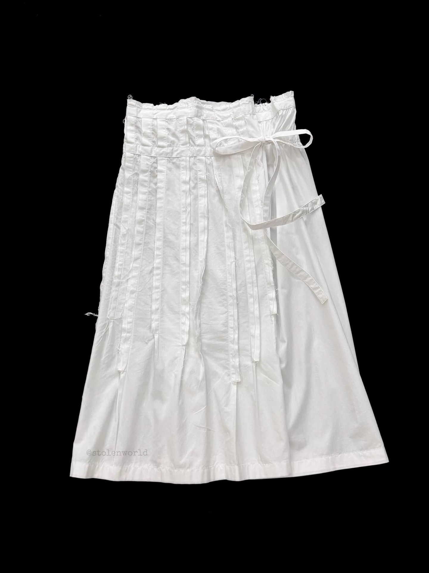 Comme des Garcons Comme des Garçons White Pleated Tie Wrap Skirt Size 27" / US 4 / IT 40 - 3 Thumbnail