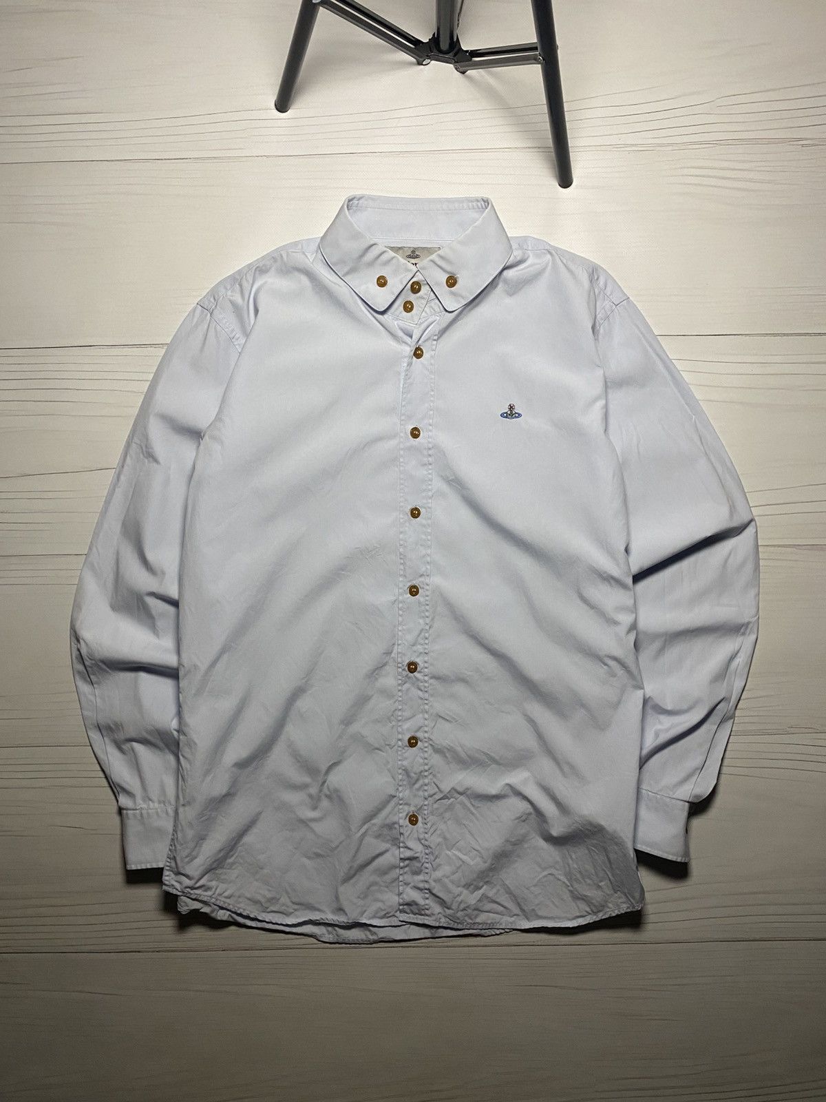 Vintage × Vivienne Westwood Vintage Vivienne Westwood Man Big logo button up shirt Size US XL / EU 56 / 4 - 1 Thumbnail