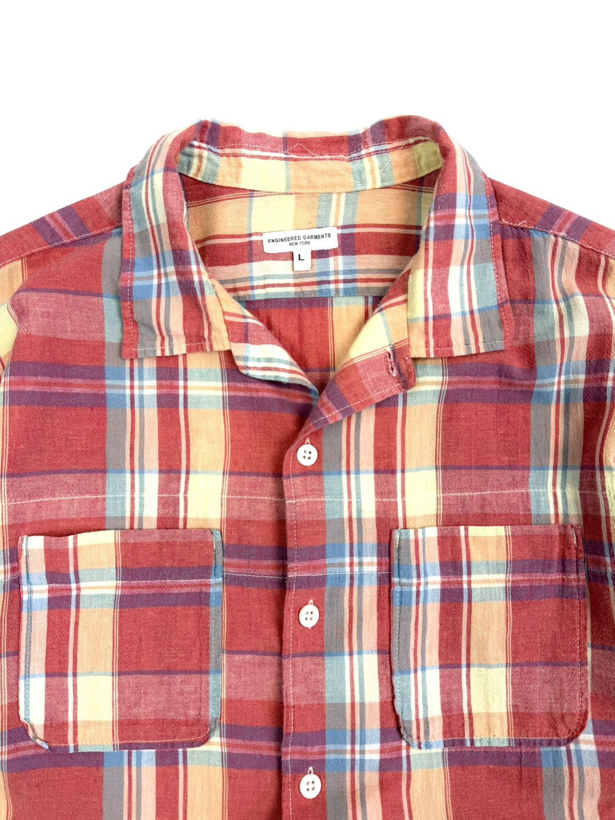 Engineered Garments Engineered Garments Linen Blend Plaid Shirt USA Short Sleeve Size US L / EU 52-54 / 3 - 9 Thumbnail