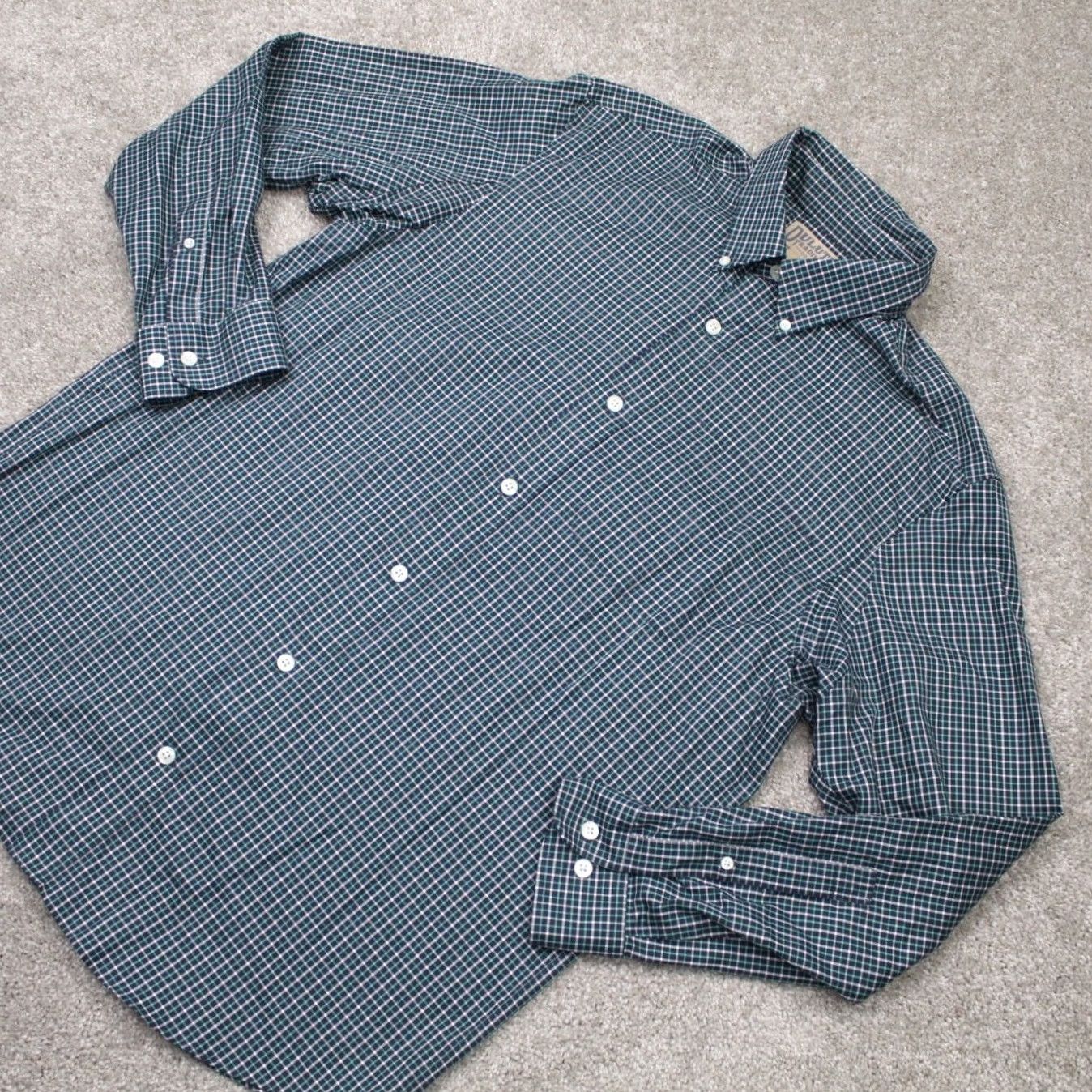 Vintage Duluth Shirt Mens Medium Green & Blue Wrinklefighter Relaxed Fit Cotton L/S Size US M / EU 48-50 / 2 - 4 Thumbnail