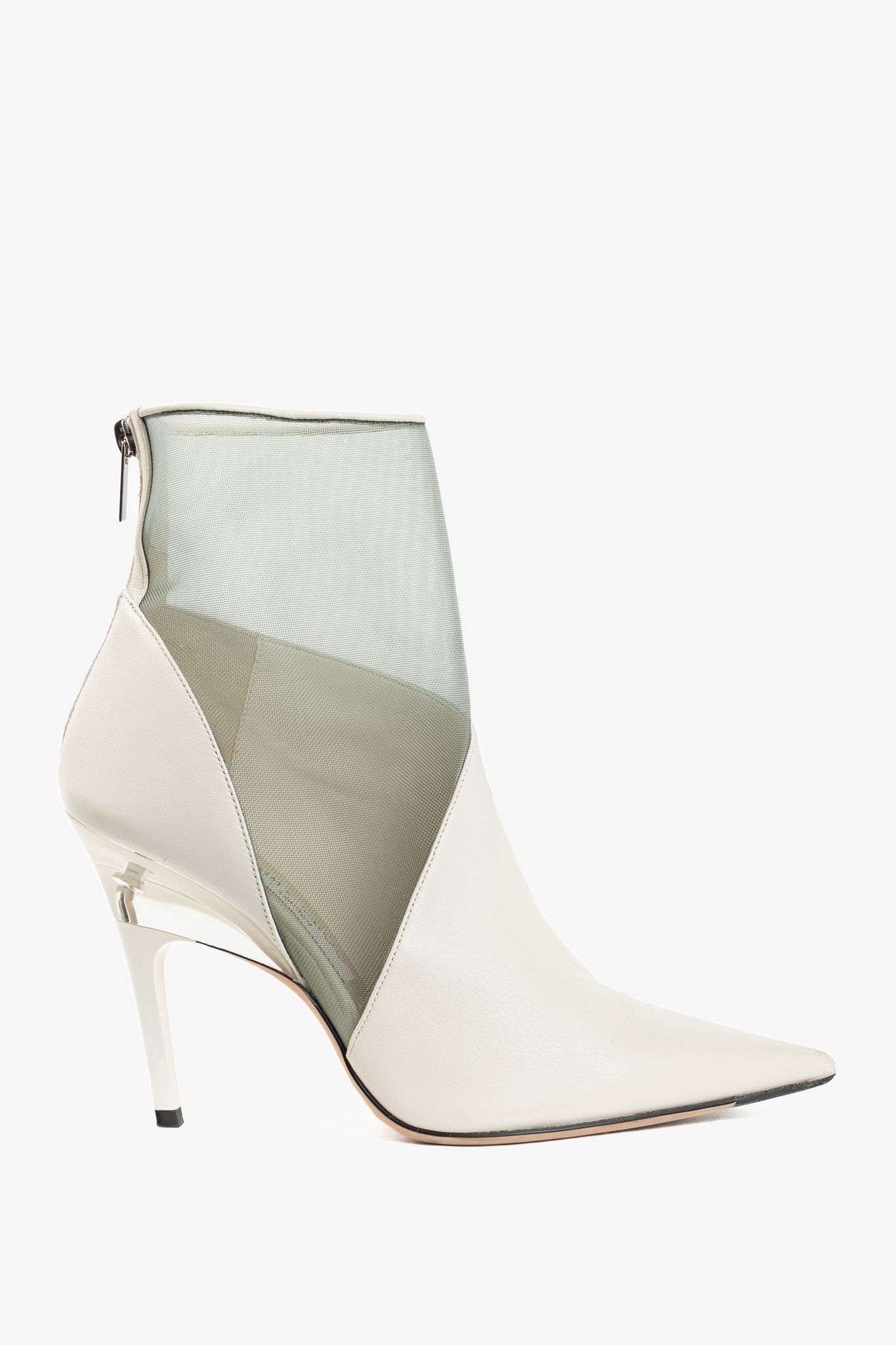 Jimmy Choo Jimmy Choo Sioux 100 Latte Nappa & Mint Mesh Ankle Boots Size US 7 / IT 37 - 1 Thumbnail