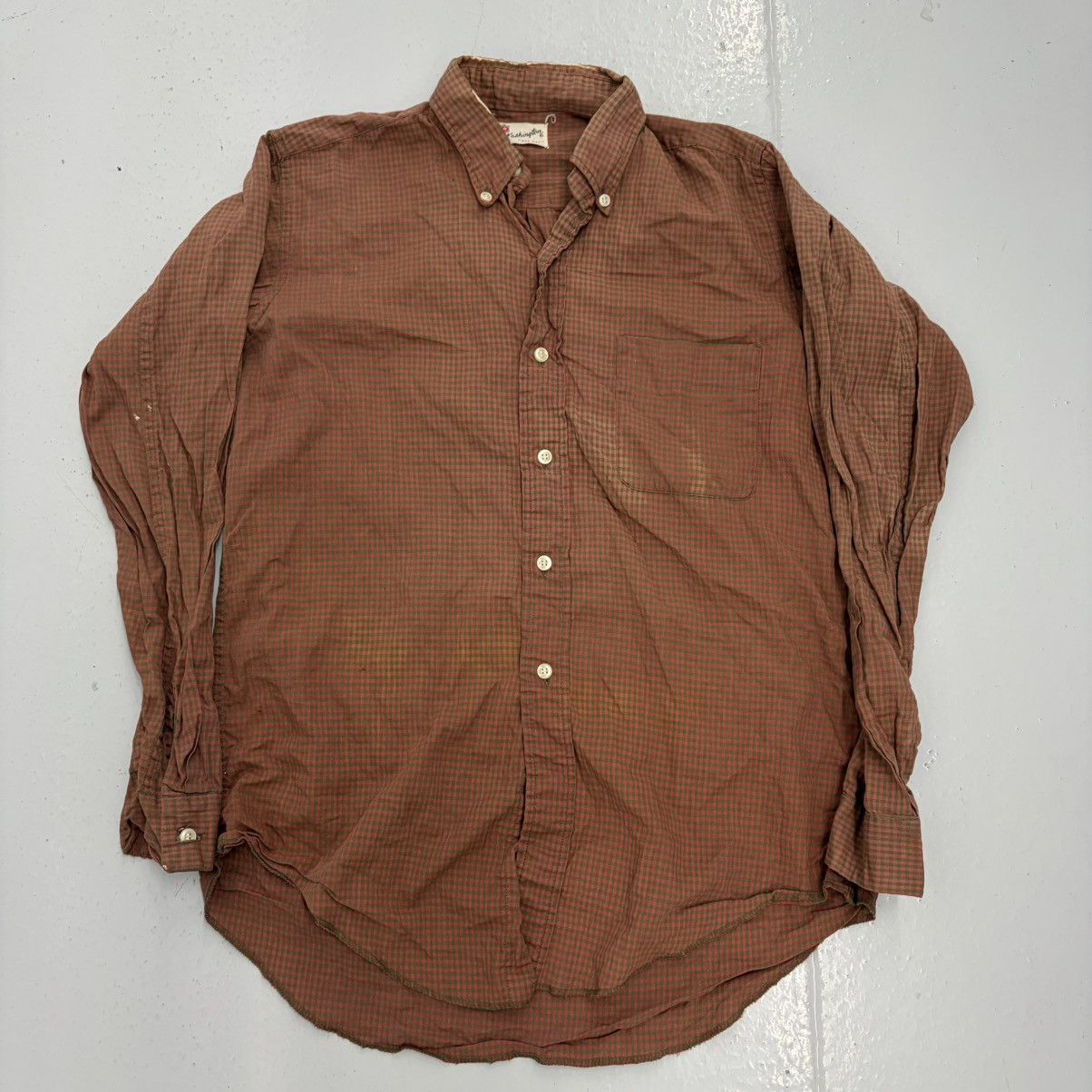 Other Vintage 60s Washington Dee Cee Red/Green Check Cotton Shirt Size US M / EU 48-50 / 2 - 1 Thumbnail