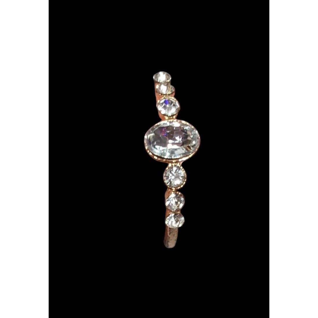 Other Elegant Glam Gold Tone Clear Gemmed Ring Size 7 1/4 Size ONE SIZE - 2 Thumbnail