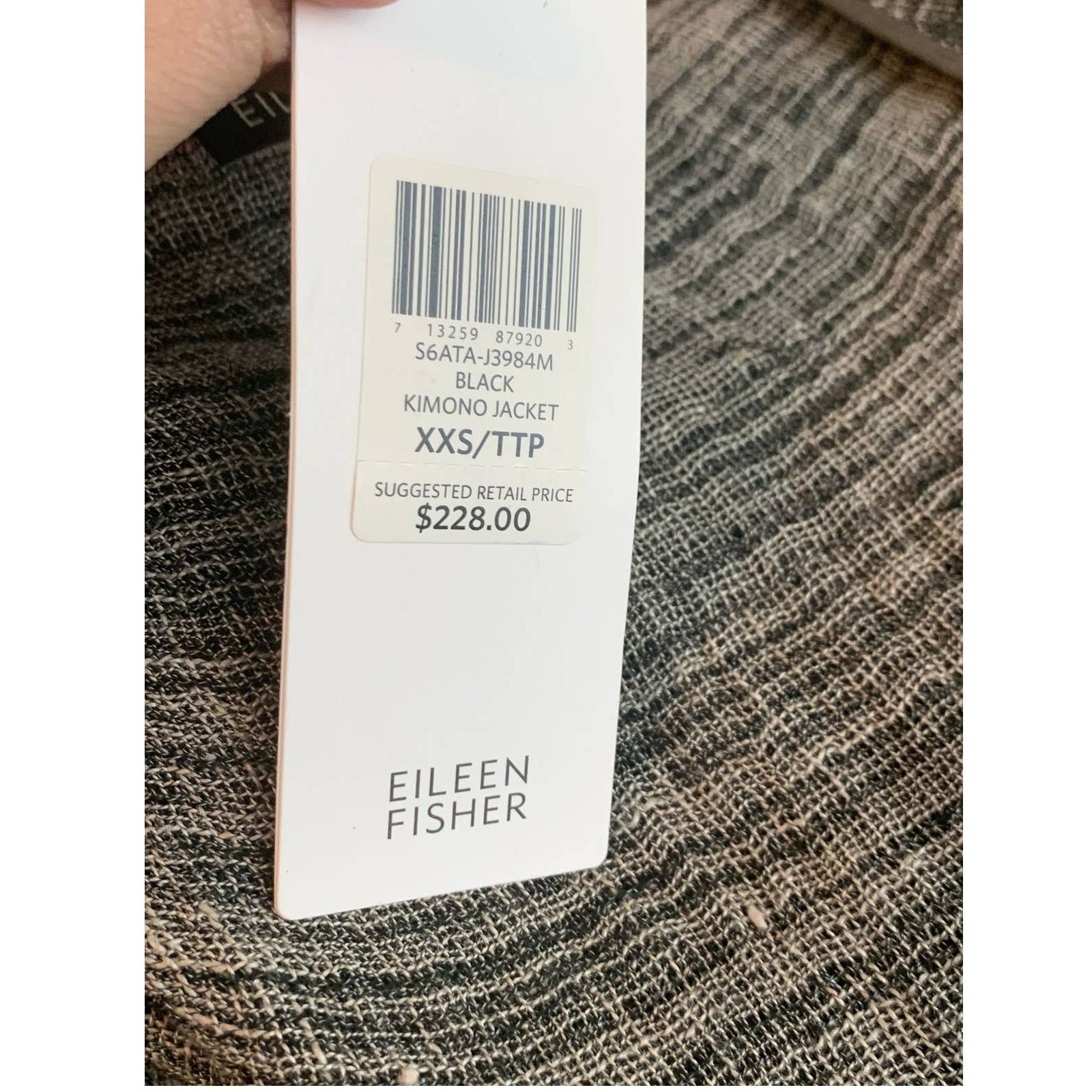 Eileen Fisher Eileen Fisher black linen open kimono jacket size XXS Size XXS / US 00 / IT 34 - 4 Thumbnail