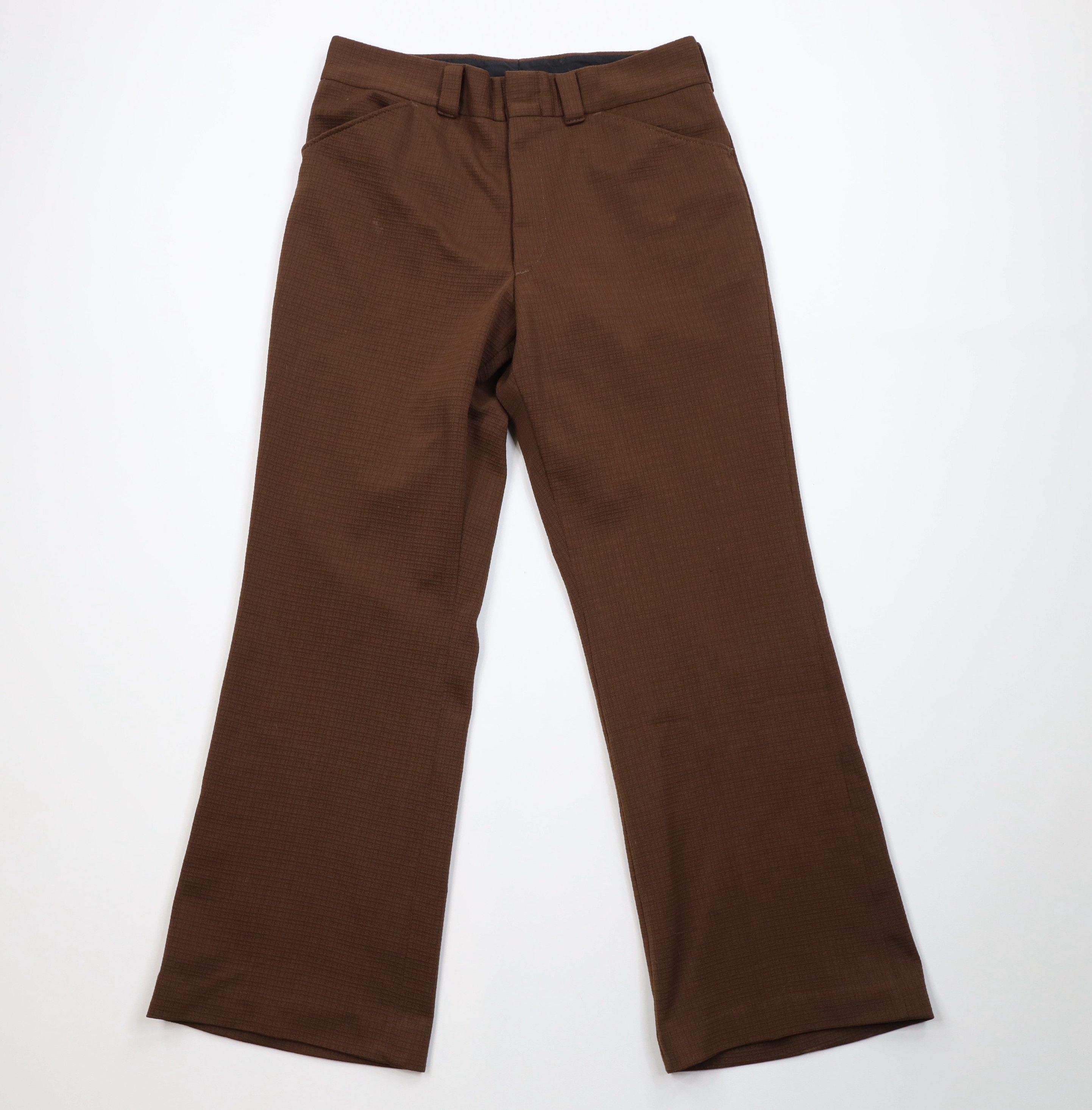 Vintage Vintage 60s 70s Streetwear Knit Bell Bottoms Pants Brown USA Size US 32 / EU 48 - 1 Thumbnail