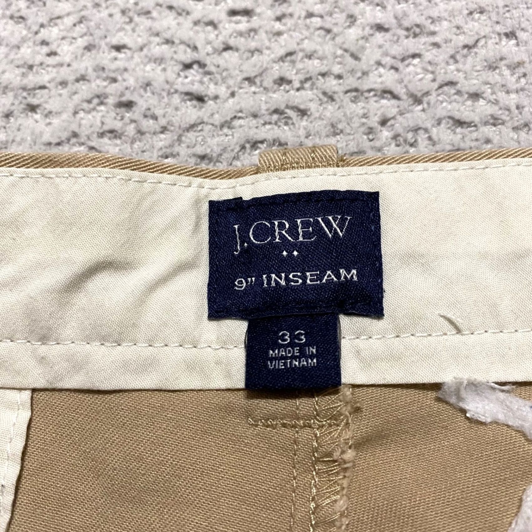 J.Crew J.CREW Mens Shorts Solid Beige Chino Flat Front Inseam 9" Casual Outdoor Size US 33 - 3 Thumbnail