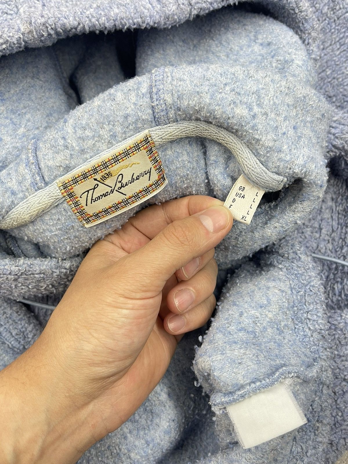 Burberry × Designer × Vintage Women Thomas Burberry Sport Fleece Anorak Hoodie Blue Y2K Size L / US 10 / IT 46 - 9 Thumbnail