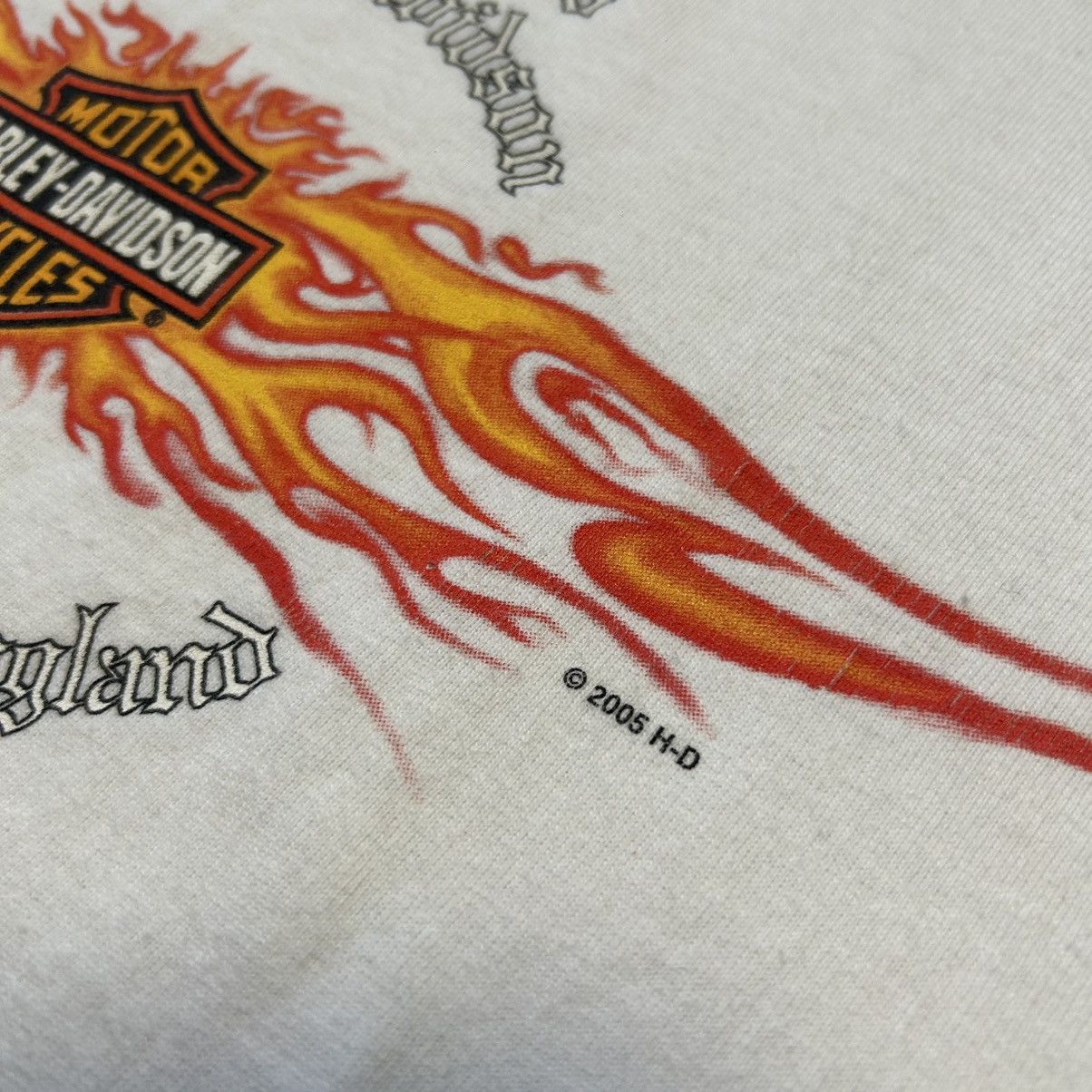 Harley Davidson Vintage Harley Davidson 2005 Big Fire Logo motorcycles tee Size US L / EU 52-54 / 3 - 4 Thumbnail