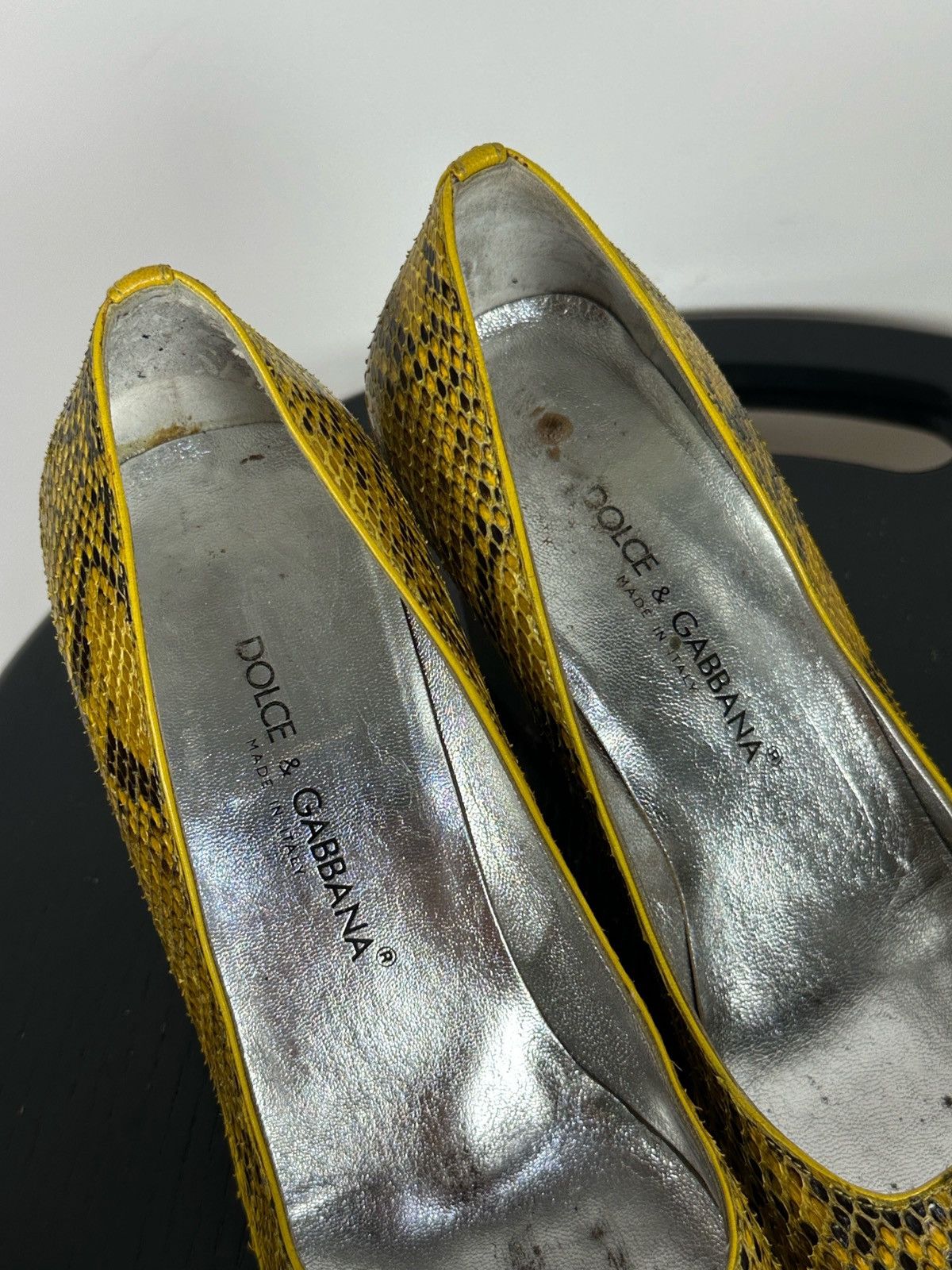 Dolce & Gabbana Vintage Dolce & Gabbana Snakeskin Block Heel Pumps Size US 6 / IT 36 - 24 Thumbnail