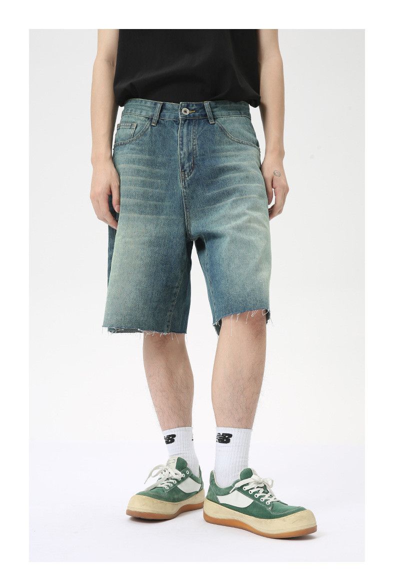 Vintage Men's Retro Distressed Raw-Hem Casual Denim Shorts Size US 32 / EU 48 - 2 Thumbnail