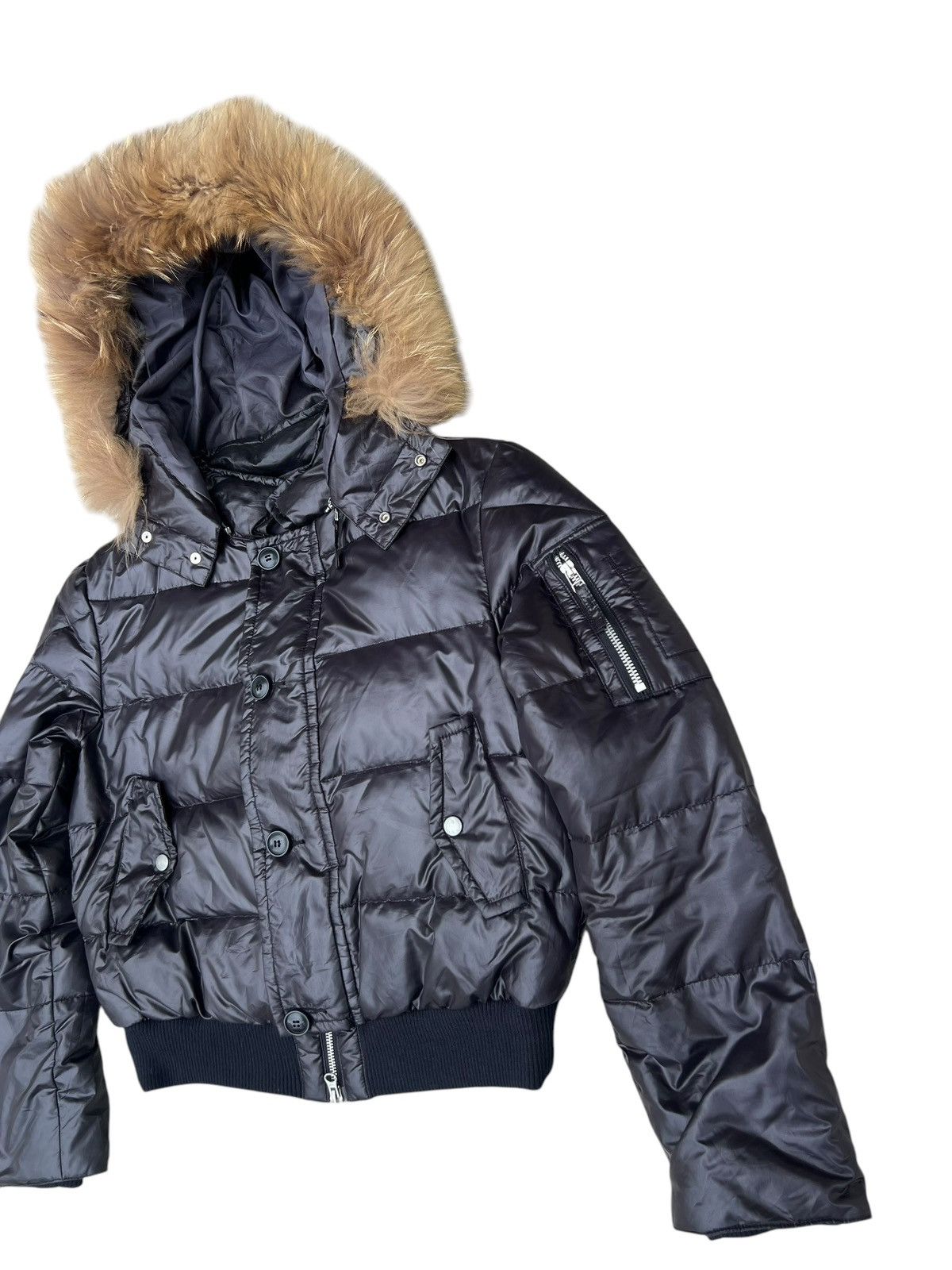 Bajra Modern Lovers Japan Racoon Fur Puffer Down Jacket Cropped Size S / US 4 / IT 40 - 8 Thumbnail
