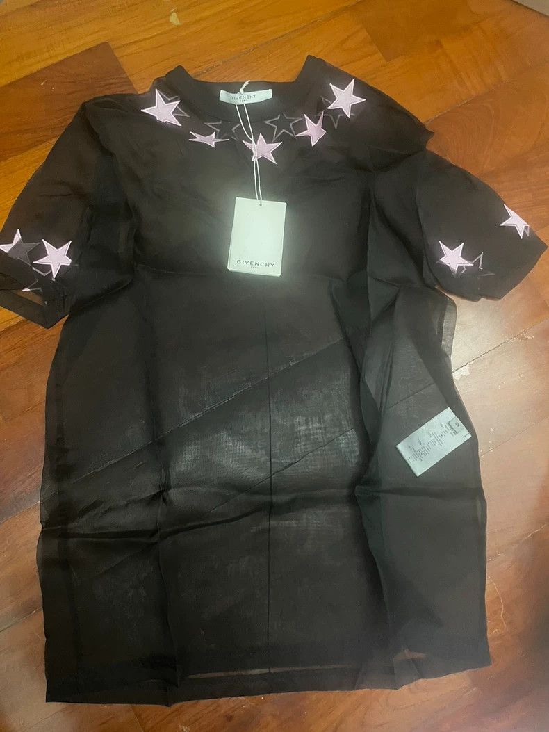 Givenchy Givenchy Classic Black Star Patterned Mesh Short Sleeve Size US M / EU 48-50 / 2 - 1 Thumbnail