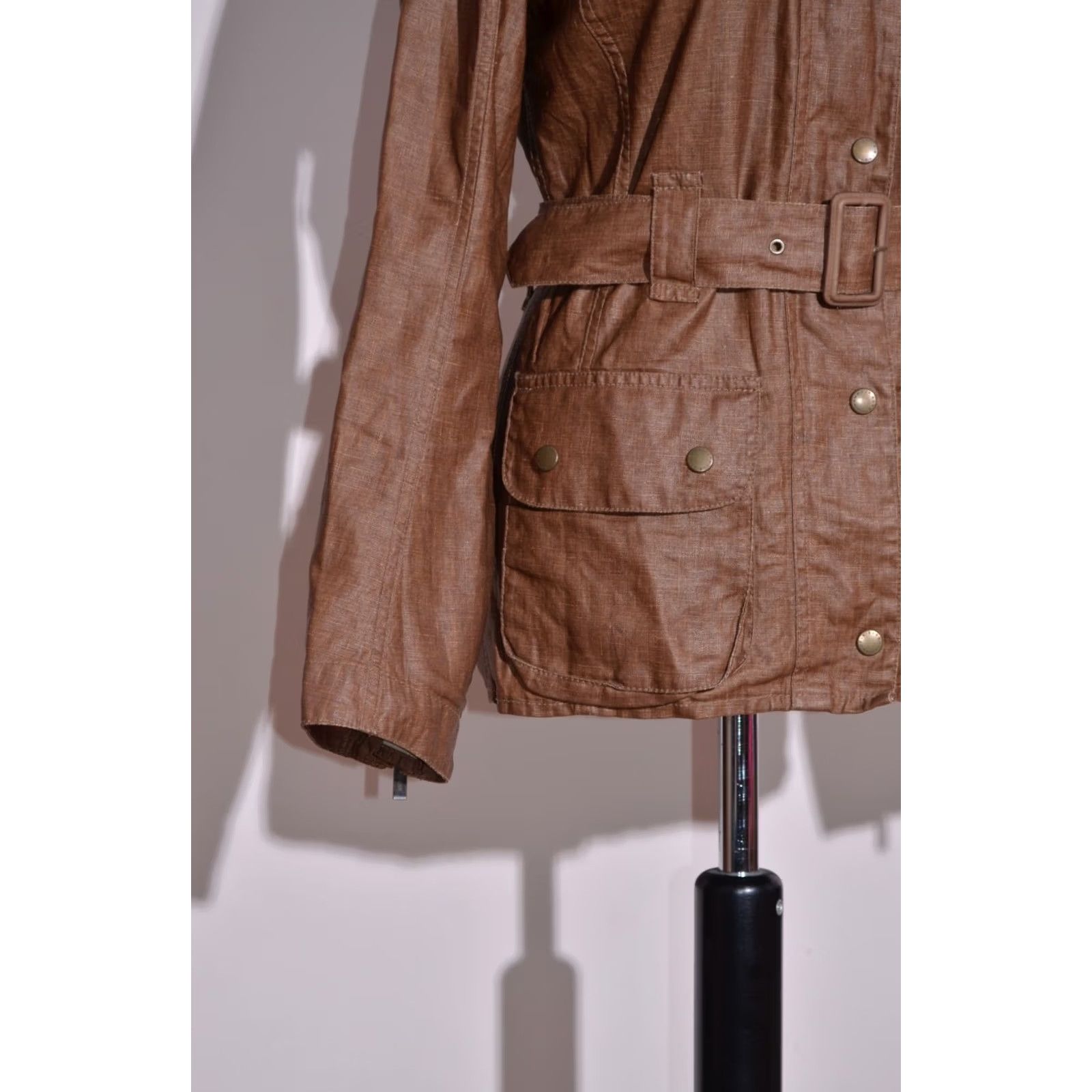 Barbour Barbour Jacket Womens Linen Short Belted Size UK8 US4 Brown Linen Jacket Belted Barbour Womens 8 Linen Jacket Brown Belted Casual Jacket Womens Size M / US 6-8 / IT 42-44 - 4 Thumbnail