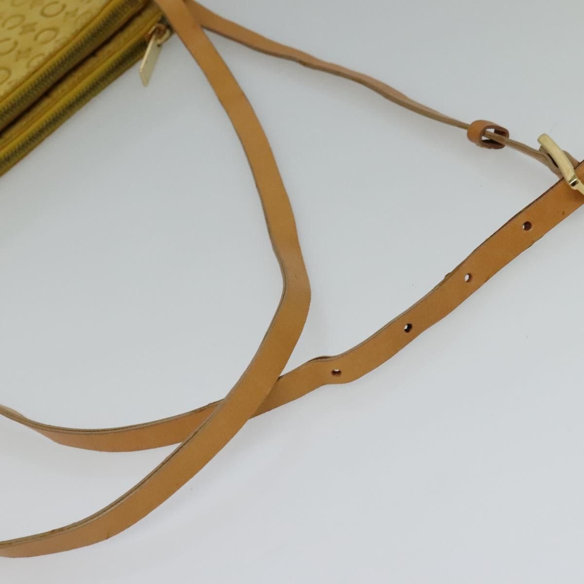 Celine CELINE C Macadam Canvas Shoulder Bag Suede Yellow Gold Size ONE SIZE - 7 Thumbnail