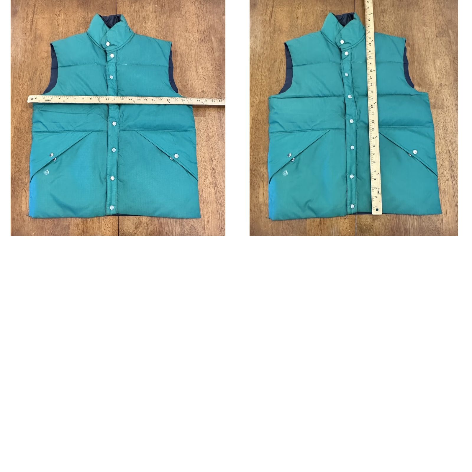 Vintage VINTAGE Down Filled Puffer Vest Reversible Green Blue Small 80s Men Size US S / EU 44-46 / 1 - 8 Thumbnail