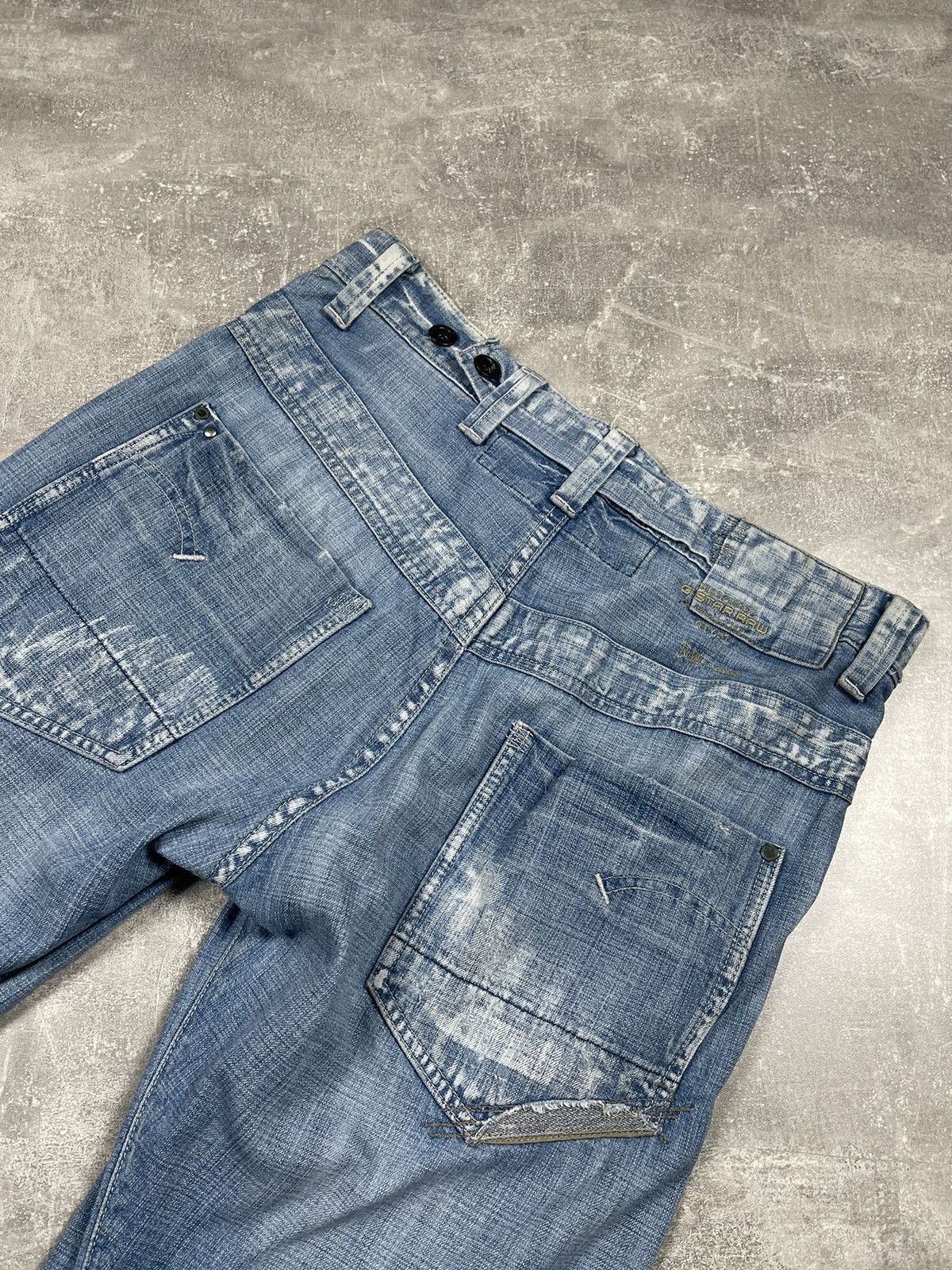 G-Star × Japanese Brand G-Star Raw Washed Blue Vintage Faded Denim Jeans Size US 34 / EU 50 - 6 Thumbnail