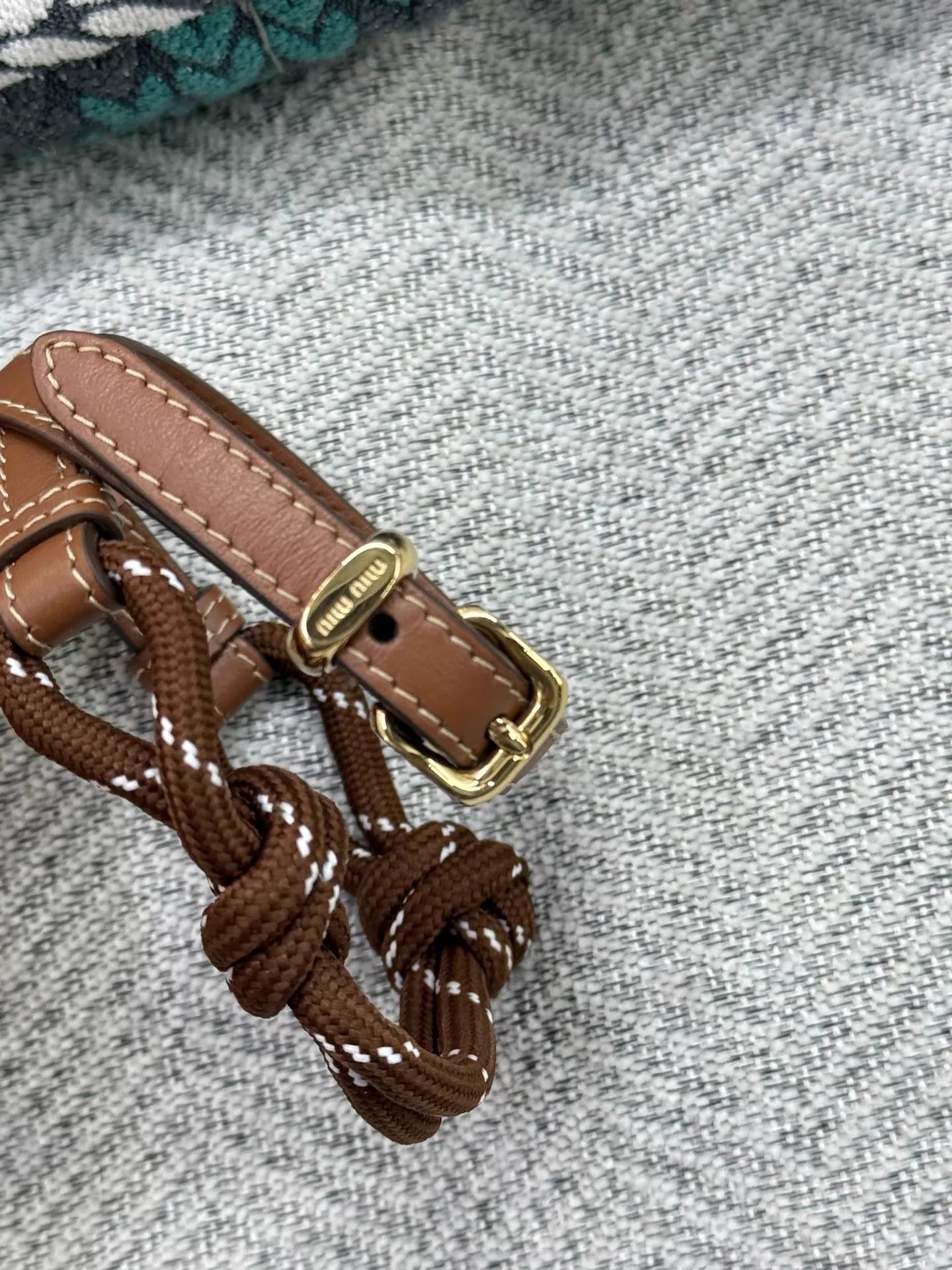 Miu Miu MIU MIU Unused Brown Leather Versatile Bracelet/Bag Chain Size ONE SIZE - 5 Thumbnail