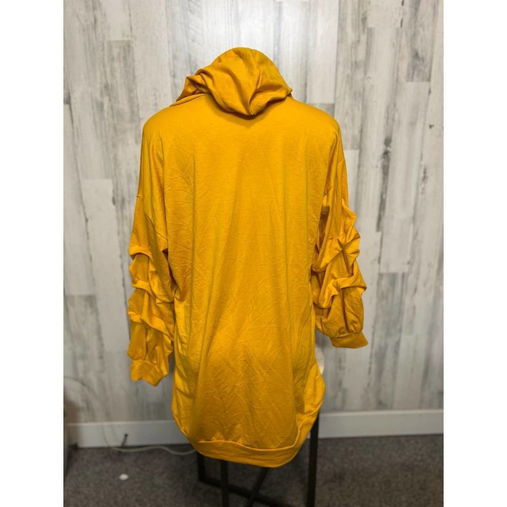 Other Ups & Downs Yellow Ruffle Sleeve Hoodie Dress Women’s 1X Size XL / US 12-14 / IT 48-50 - 3 Thumbnail