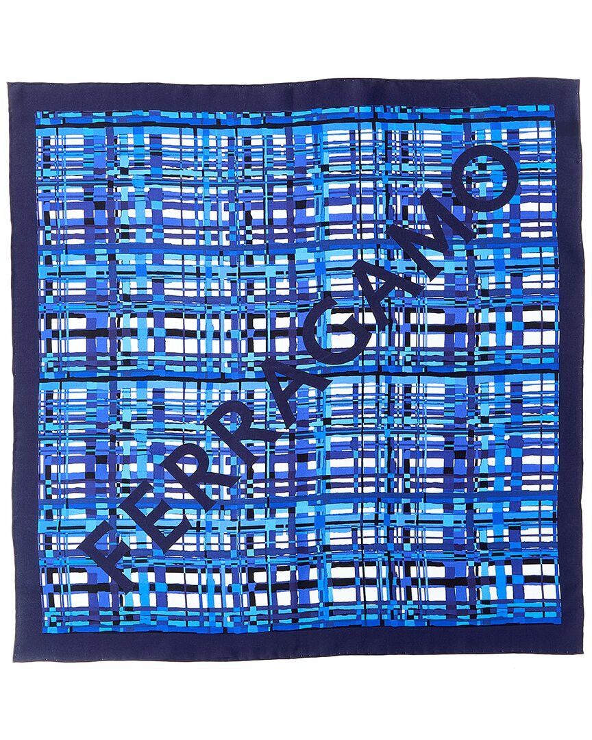Salvatore Ferragamo o1s1rm0526 Size : OS / Logo Scarf in Blue/Black Size ONE SIZE - 1 Preview