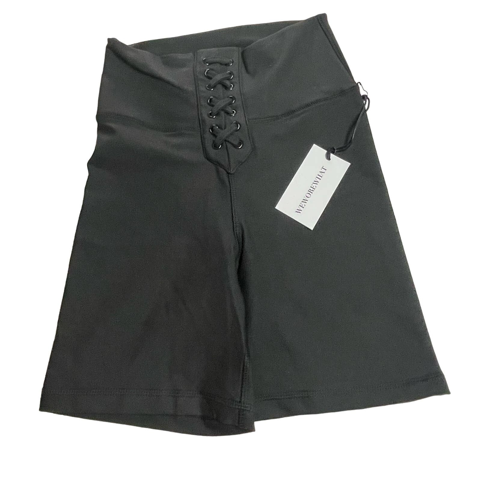 WeWoreWhat WeWoreWhat Lace Up Biker XS Black $68 NWT Revolve Size 25" / US 0 / IT 36 - 1 Thumbnail