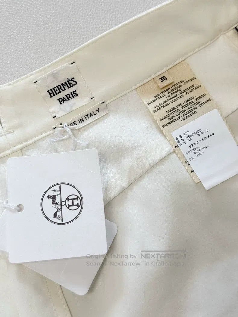 Hermes Hermes White Diamond Pattern Zipper Skirt Size 24" / US 00 / IT 34 - 5 Thumbnail