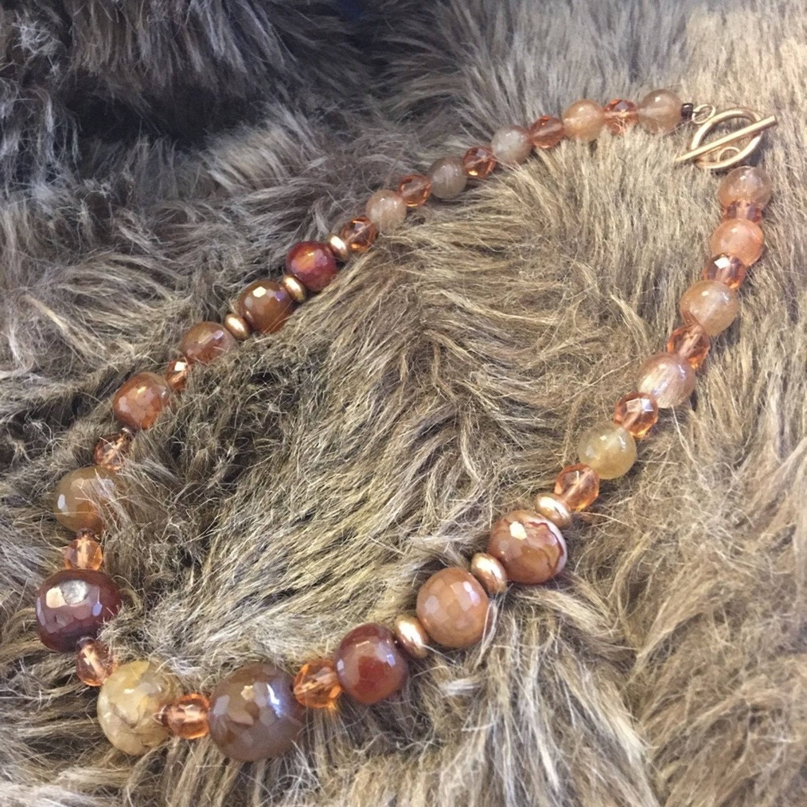 Vintage Vintage faceted natural agate stone necklace Size ONE SIZE - 8 Thumbnail