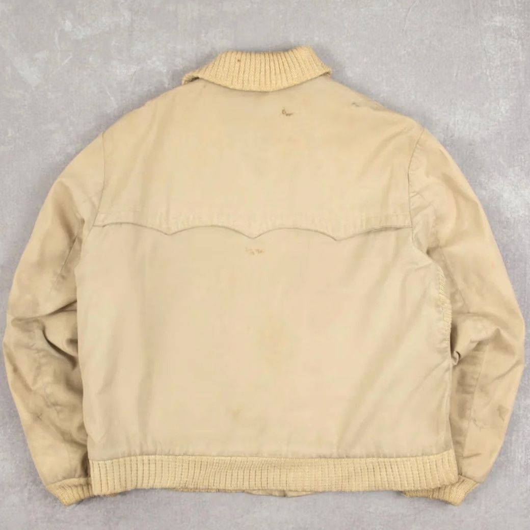Sears VINTAGE Sears Fleece Lined Collared Full Zip Jacket Outdoor Beige Men Large 90s Retro - Size US L / EU 52-54 / 3 - 2 Thumbnail