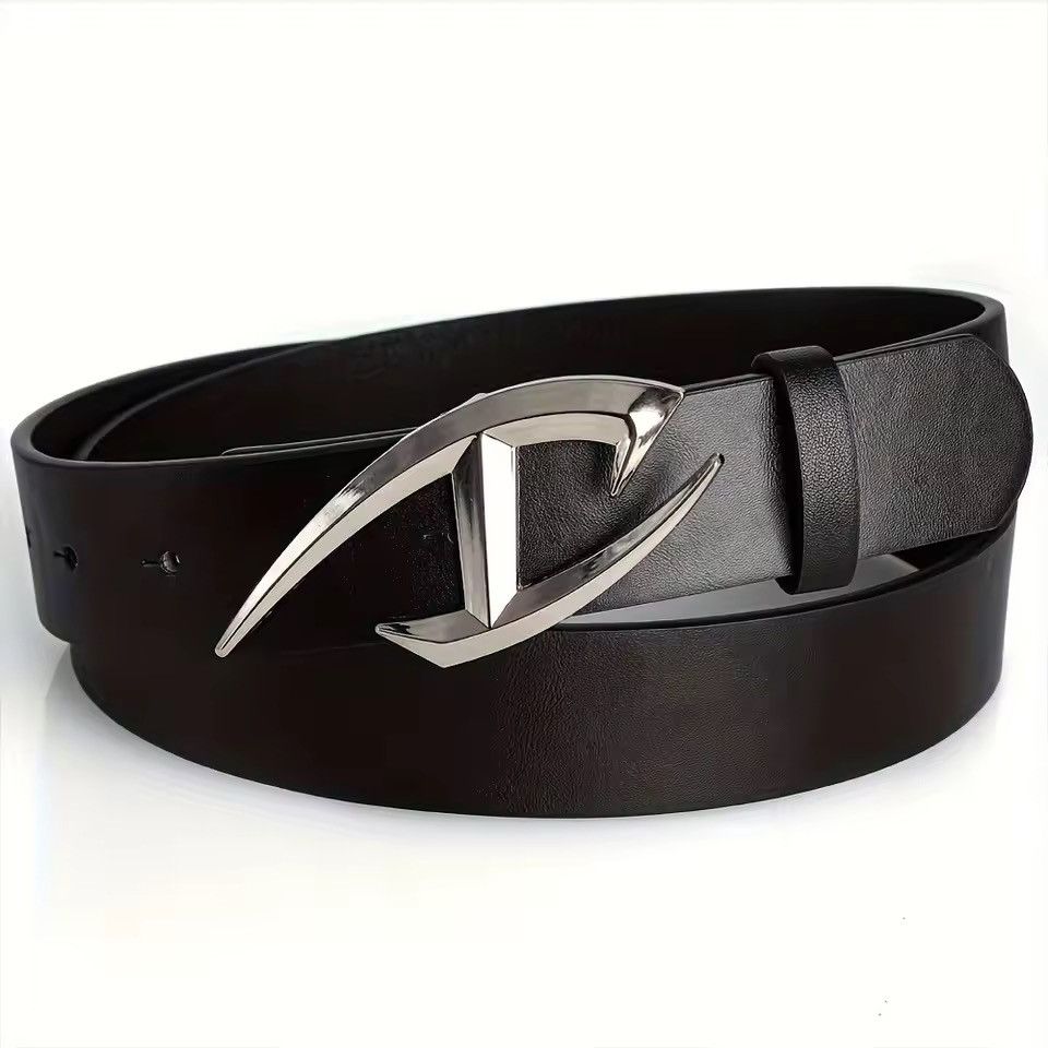 Leather Punk Alien Buckle Vintage Gothic Y2K Belt Size ONE SIZE - 1 Thumbnail