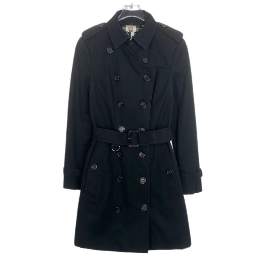 Burberry [Burberry] Double-Breasted Belted Trench Coat 38 Black Size XS / US 0-2 / IT 36-38 - 1 Thumbnail