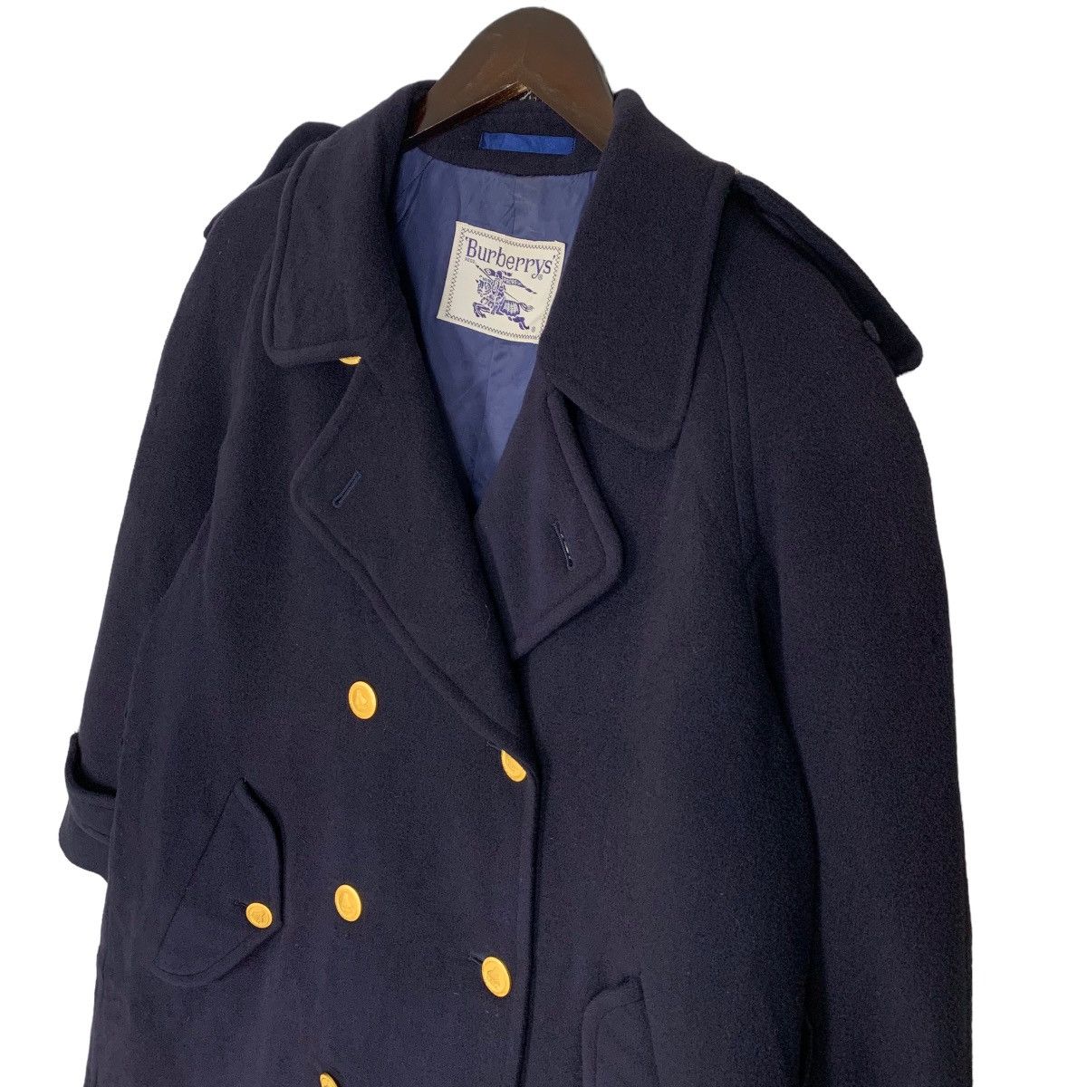 Burberry × Vintage Vintage Burberry Peacoat Wool Coat Size S / US 4 / IT 40 - 3 Thumbnail