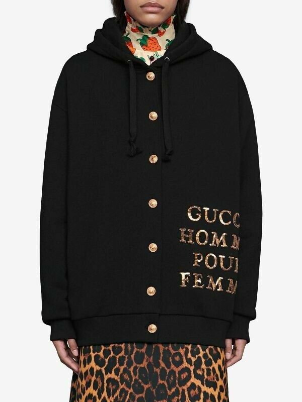 Gucci 🇮🇹 Gucci Homme Pour Femme Hoodie Cardigan Gold Buttons Italy Size XXS / US 00 / IT 34 - 2 Thumbnail