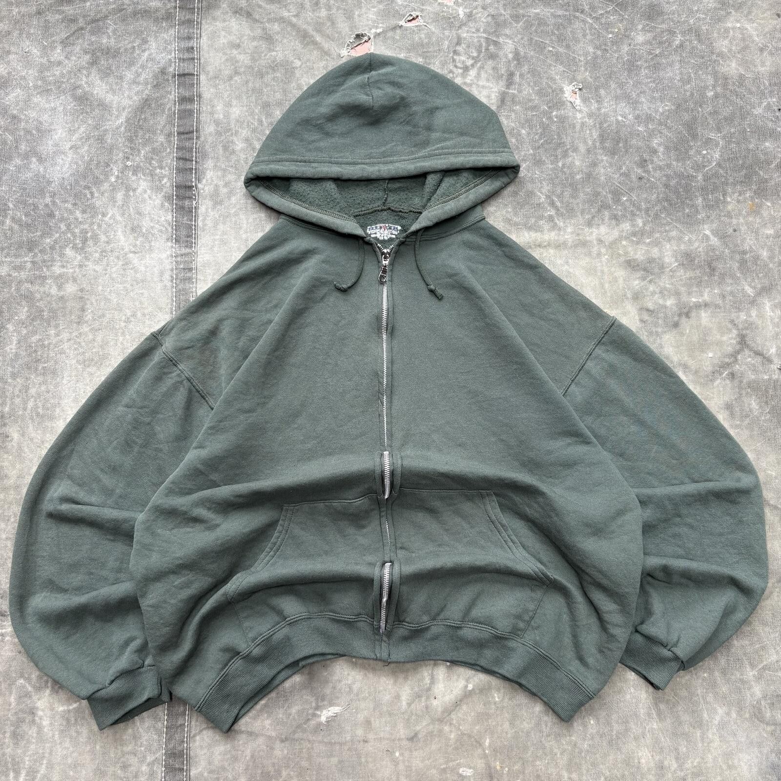 Jerzees Vintage Y2K Jerzees Russell Forest Green Full Zip Hoodie Size US L / EU 52-54 / 3 - 1 Thumbnail