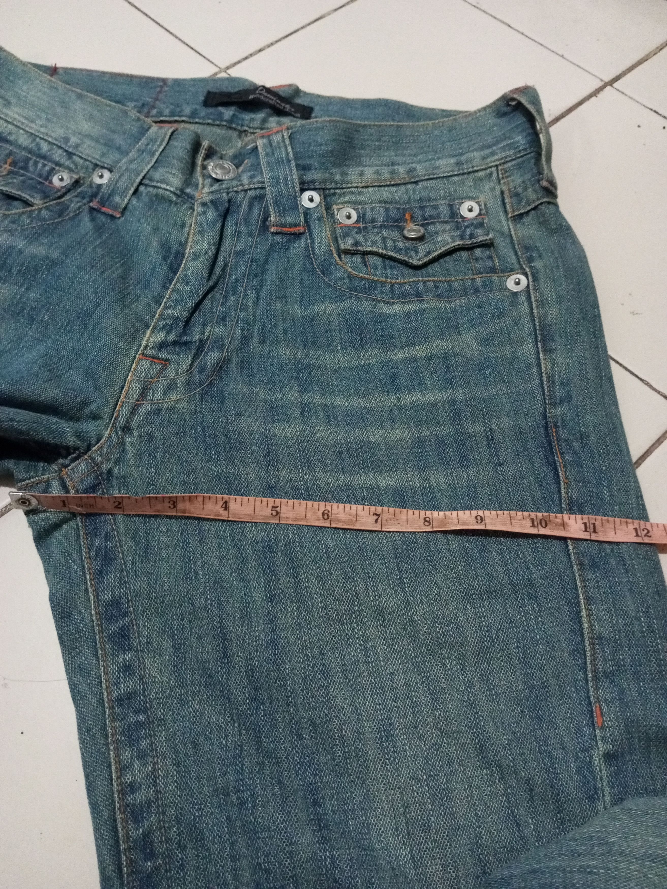 Japanese Brand 🔥SICK FLARE🔥 Dominate Mud Max Punk Rusty Low Rise Size US 35 - 7 Thumbnail