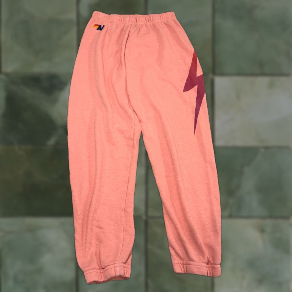 Aviator Nation VINTAGE Aviator Nation Pink Sweatpants Women XS Lightning Bolt Joggers Made in USA Size 26" / US 2 / IT 38 - 1 Thumbnail