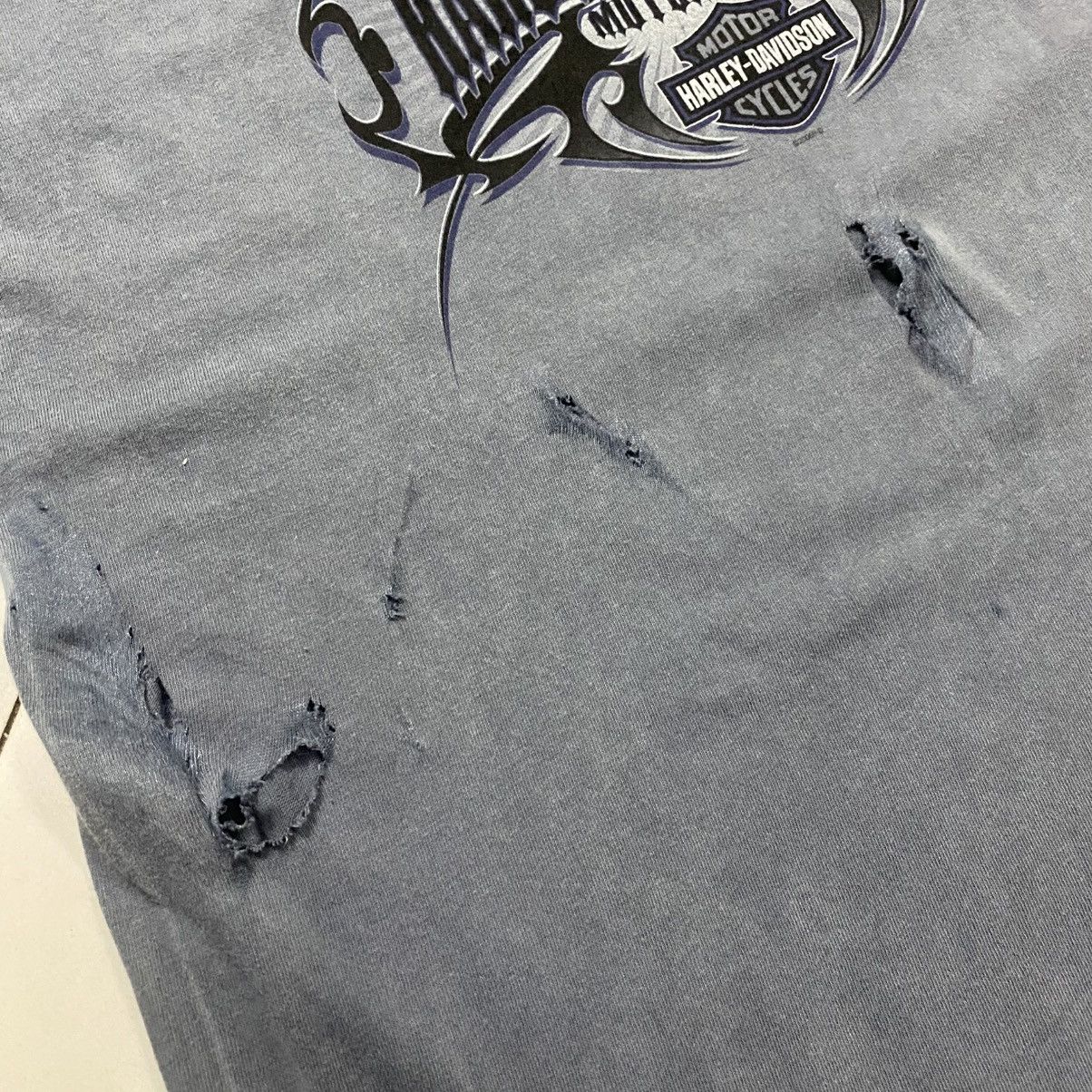 Harley Davidson Harley Davidson Vintage Y2K distressed ringer tee Size US L / EU 52-54 / 3 - 6 Thumbnail