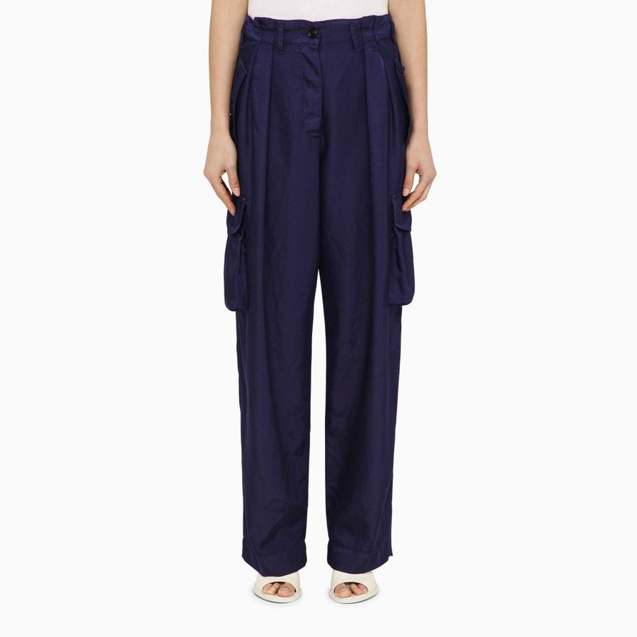 Dries Van Noten o1d2blof0824 Cargo Trousers in Ink Blue Size 28" / US 6 / IT 42 - 1 Thumbnail