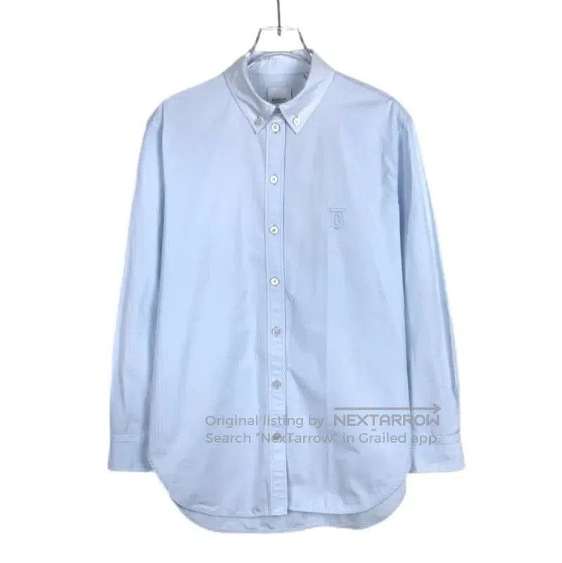 Burberry Burberry Light Blue Cotton Men's Shirt. Size US S / EU 44-46 / 1 - 1 Thumbnail