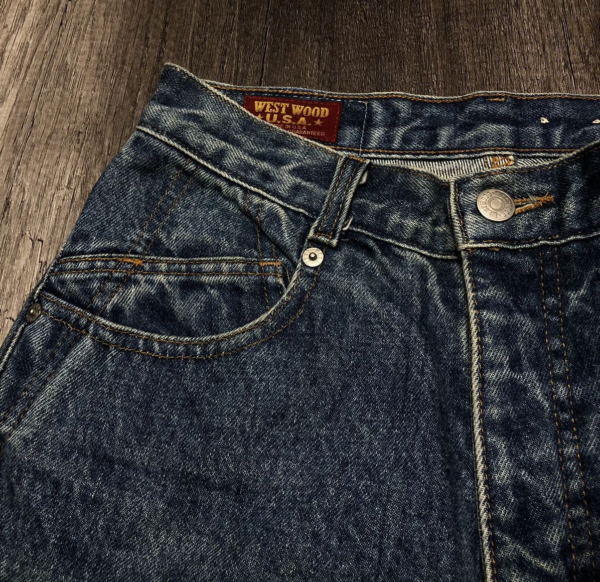 Designer × Vintage Vintage West Wood Made in U.S.A. Jeans (unisex) Size US 27 - 17 Thumbnail