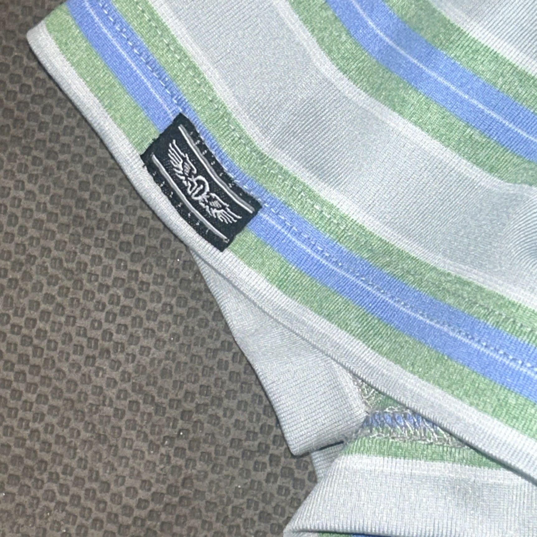 Vintage Straight Down Polo Shirt Mens XL Golf Performance Stretch Green Blue Stripe Shirt Size US XL / EU 56 / 4 - 7 Thumbnail