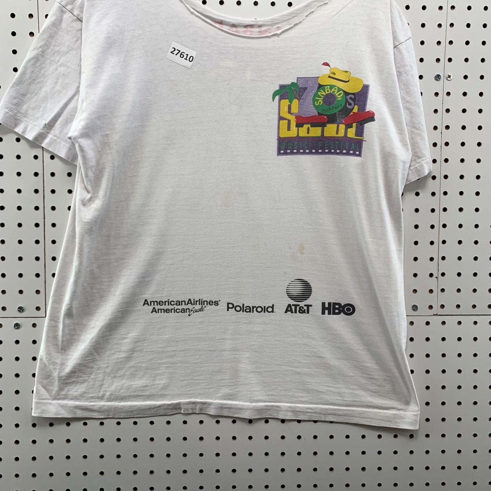 Fruit Of The Loom Vintage Sinbad Soul Music Festival Shirt White Single Stitch Adult L Shirt Size US L / EU 52-54 / 3 - 6 Thumbnail
