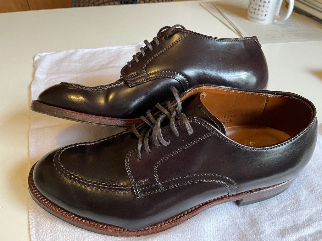 Alden Alden derby, color 8 shell cordovan, modified last, 7.5E Size US 7.5 / EU 40-41 - 4 Thumbnail